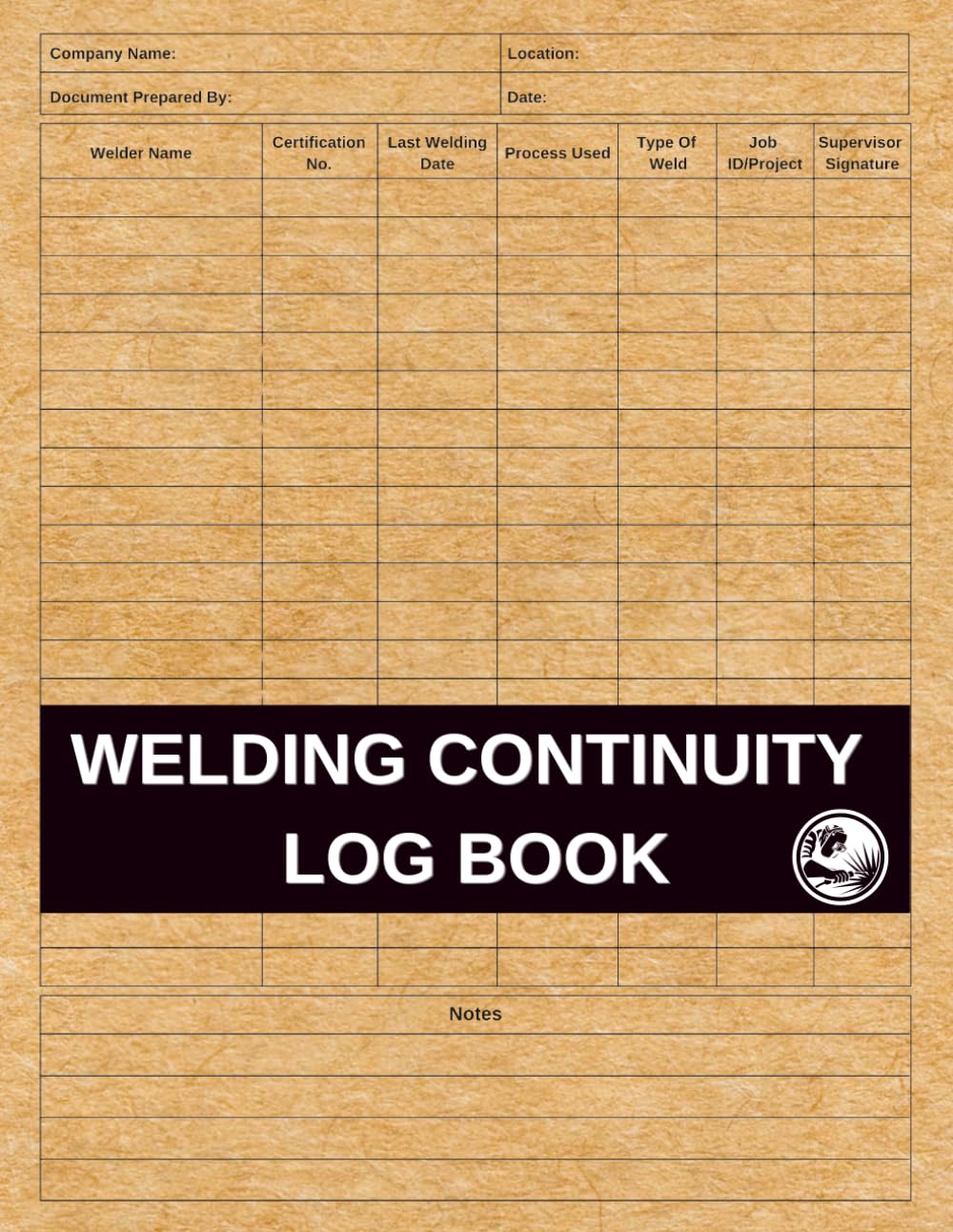 Welding Continuity Log Book baixar o livro de graça