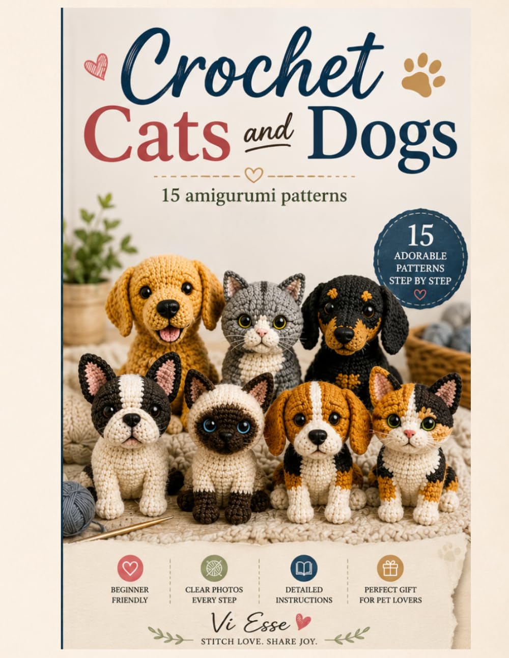 ler totalmente Amigurumi Crochet Dogs and Cats: 15 amigurumi patterns crochet