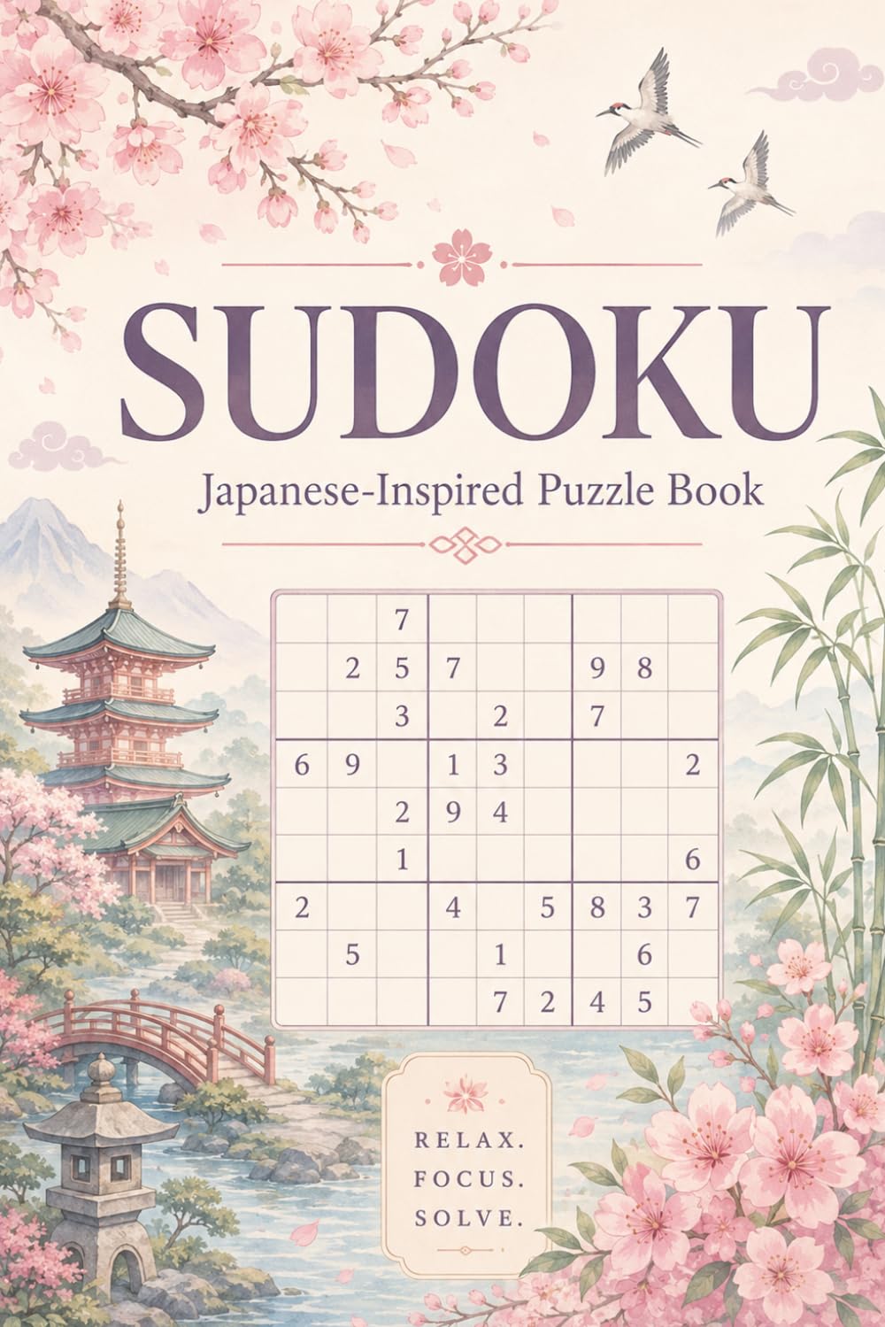 Cherry Blossom Sudoku Puzzle Book: 120 Relaxing Japanese-Inspired Sudoku Puzzles with Beautiful Sakura Art for Adults baixar o livro de graça