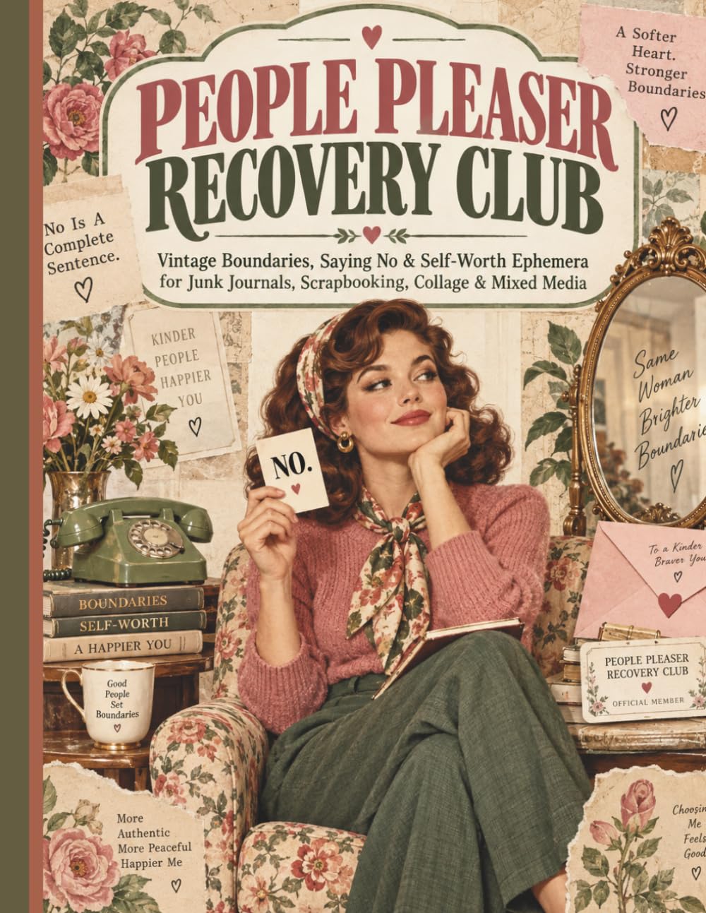 People Pleaser Recovery Club: Vintage Ephemera for Boundaries, Self-Worth & Relationships — Cut-Out Collage Pages for Junk Journals, Scrapbooks and Paper Crafts baixar o livro de graça