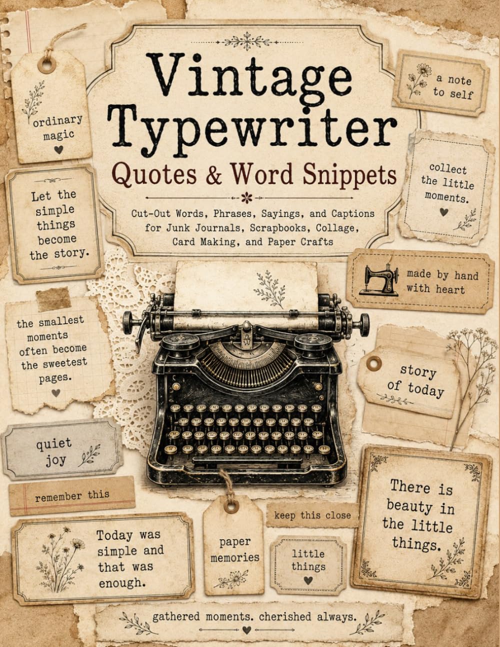 Vintage Typewriter Quotes & Word Snippets: Cut Out Words, Phrases, Sayings, Captions for Junk Journals, Scrapbooks, Collage, Mixed Media Art, Card Making, and Paper Crafts baixar o livro de graça