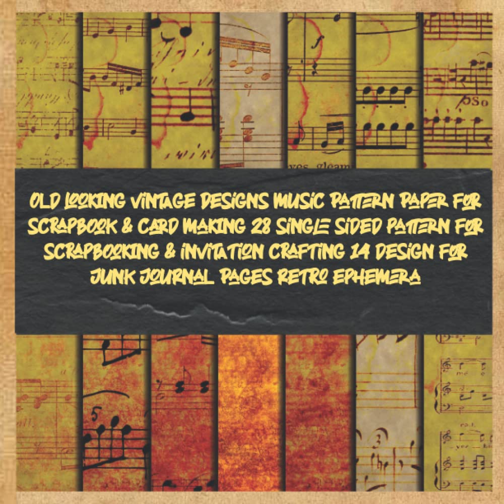 Old looking vintage Designs music Pattern Paper for scrapbook & card making 28 single sided pattern for scrapbooking & invitation crafting 14 design... retro ephemera: collection pack desinger baixar livro de graça