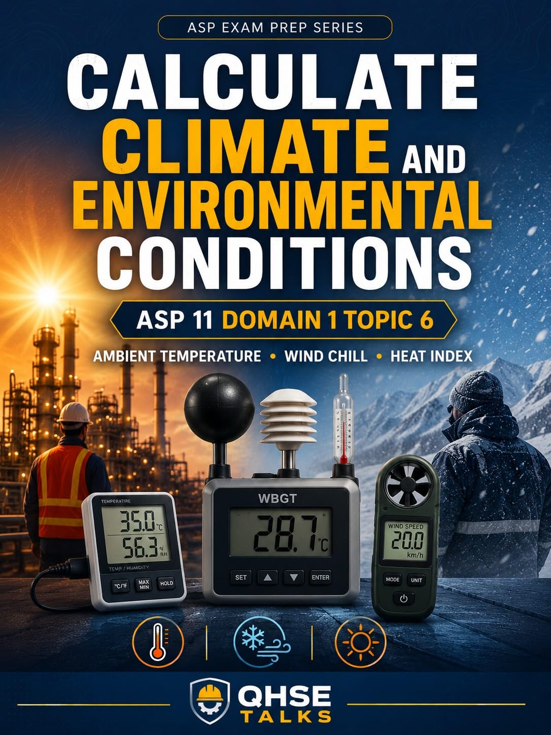 ler totalmente ASP 11 Domain 1 Topic 6: Calculate Climate and Environmental Conditions: Heat Index, WBGT & Wind Chill (Associate Safety Professional (ASP) Exam preparation) (English Edition)