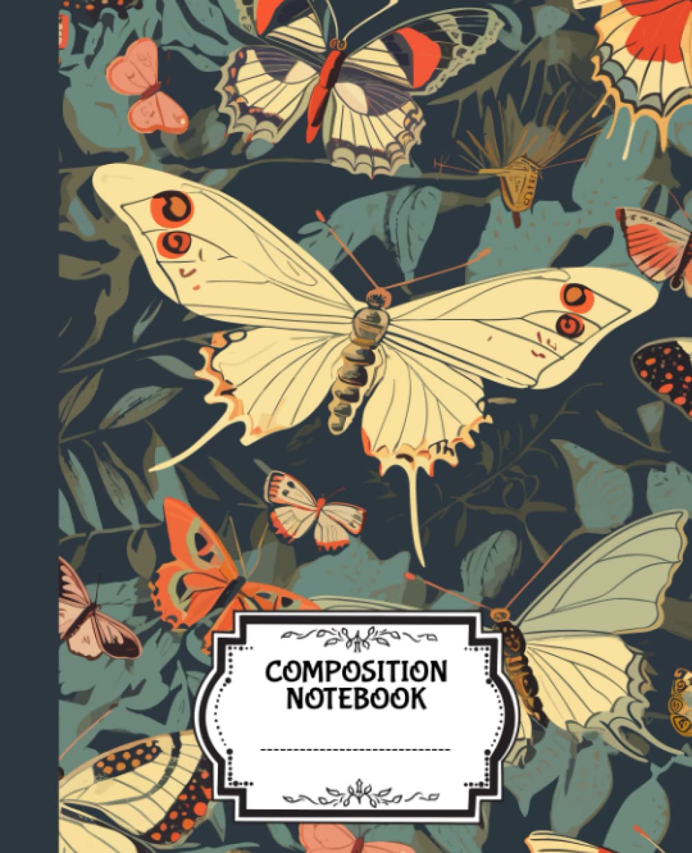 Composition Notebook Butterfly Vintage: College Ruled 120 pages 7.5" x 9.75" baixar o livro de graça