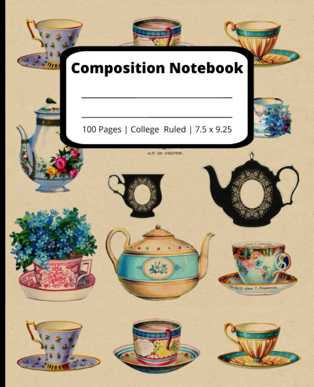 Composition Notebook Vintage Tea Cup and Tea Pot | Classic | Old Fashioned | Antique | baixar livro de graça