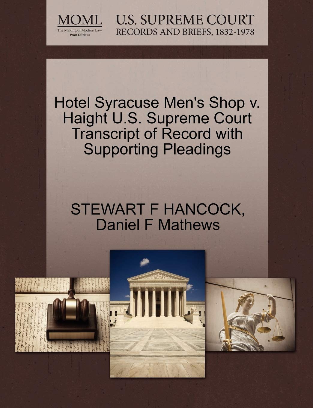 Hotel Syracuse Men's Shop v. Haight U.S. Supreme Court Transcript of Record with Supporting Pleadings baixar livro de graça