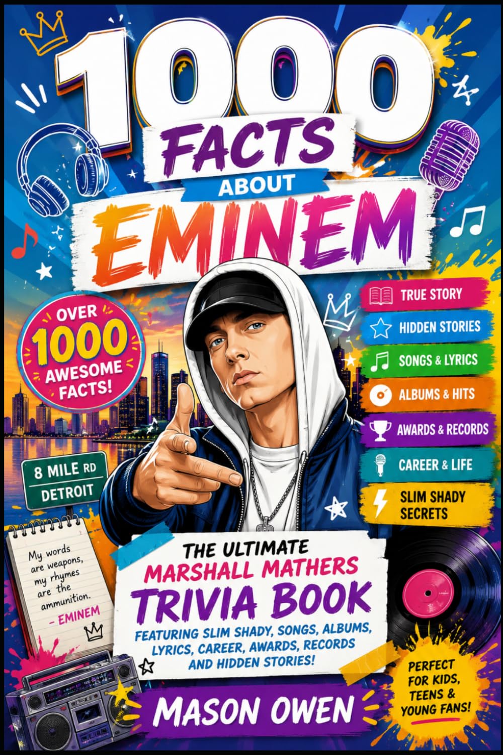 ler totalmente 1000 Facts About Eminem: The Ultimate Marshall Mathers Trivia Book Featuring Slim Shady, Songs, Albums, Lyrics, Career, Awards, Records and Hidden Stories