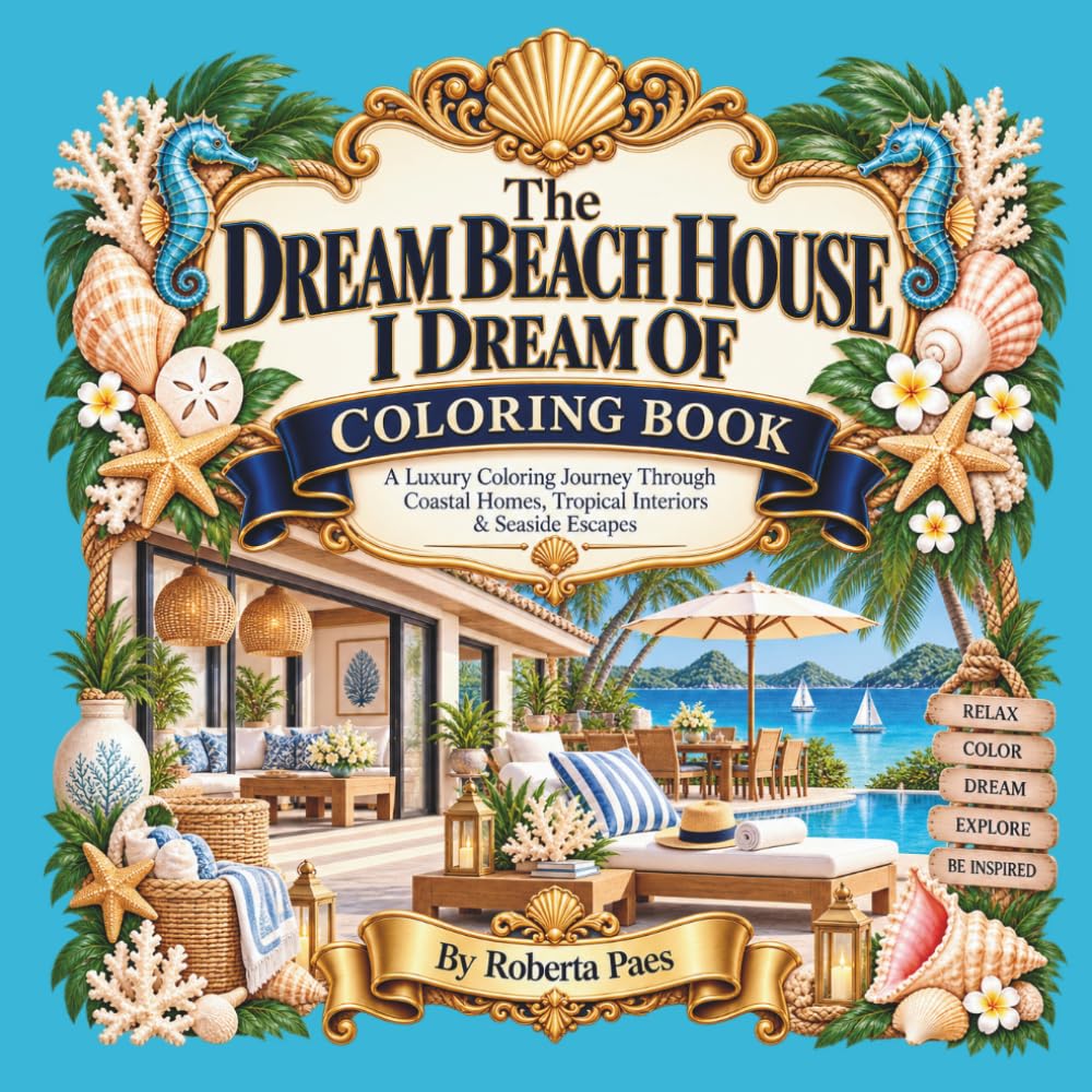 ler totalmente THE DREAM BEACH HOUSE I DREAM OF: A Luxury Coloring Journey Through Coastal Homes, Tropical Interiors & Seaside Escapes (Dream Home Escapes)