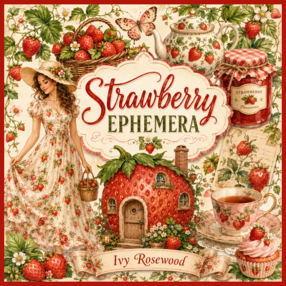 Strawberry Ephemera: 80 Sweet Strawberry-Themed Cutouts for Junk Journals, Scrapbooking, Collage & Paper Crafts baixar livro de graça