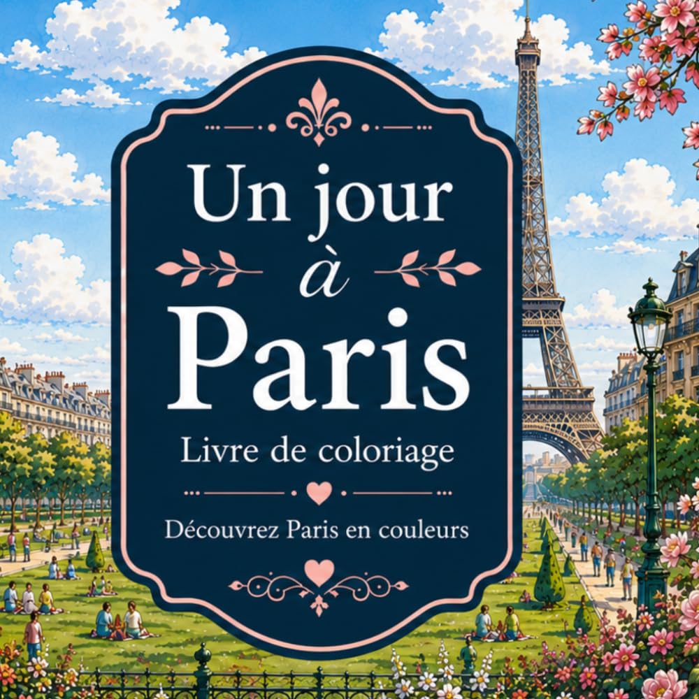 Livre de coloriage, Un jour à Paris.: 30 illustrations à colorier • Découvrez les monuments, les cafés, les jardins et le charme de la vie parisienne.... de détente et anti-stress (French Edition) baixar o livro de graça
