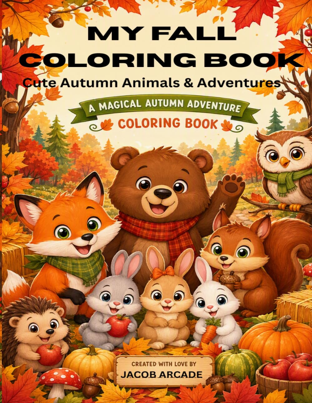 ler totalmente MY FALL COLORING BOOK: Cute Autumn Animals & Adventures