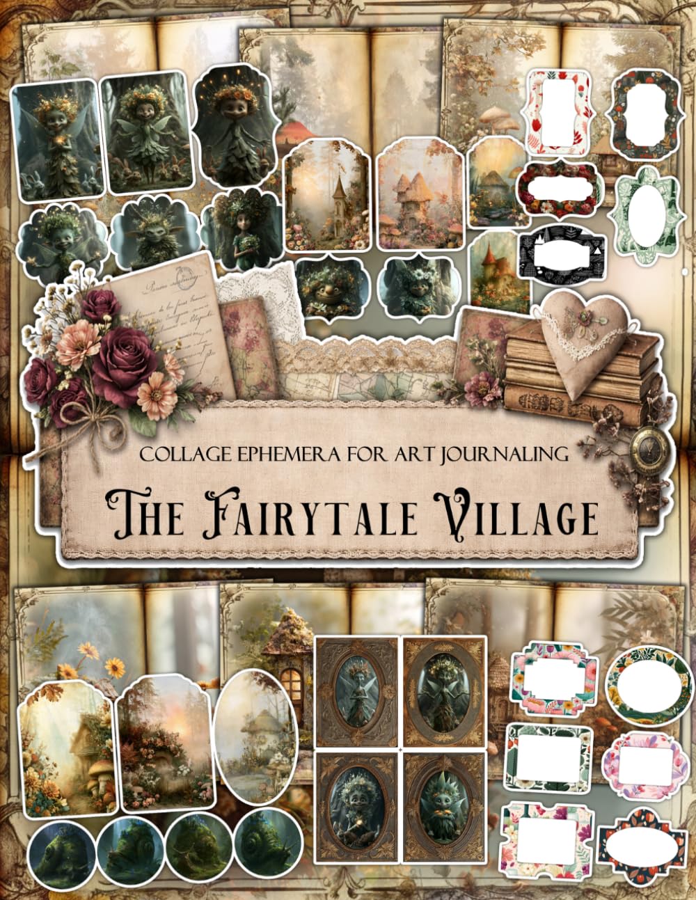 The Fairytale Village Ephemera Book: Junk Journal Papers, ATC Cards, Tags, Frames, Labels & Cut-Out Elements for Scrapbooking, Collage Art and Paper Crafts baixar livro de graça