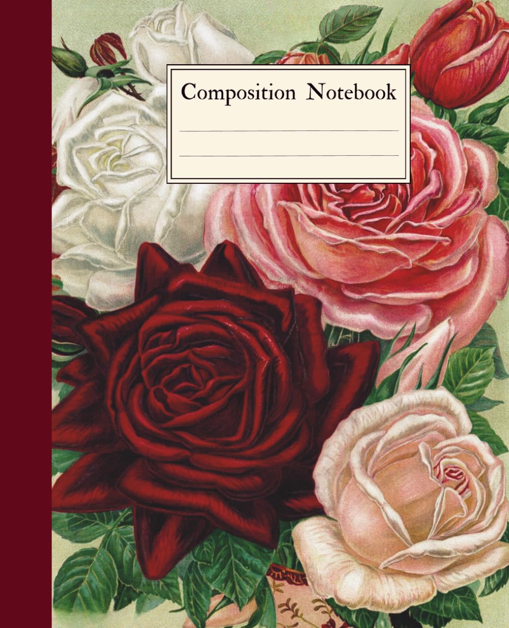 ler totalmente Composition Notebook College Ruled: Vintage Floral Roses Botanical Illustration, Floral Aesthetic Journal for College, School, Office & Work