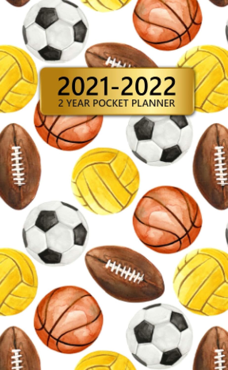ler totalmente 2 Year Pocket Planner 2021-2022: 24 Month Calendar Organizer Agenda with Helpful Features. Watercolor Sport Balls.