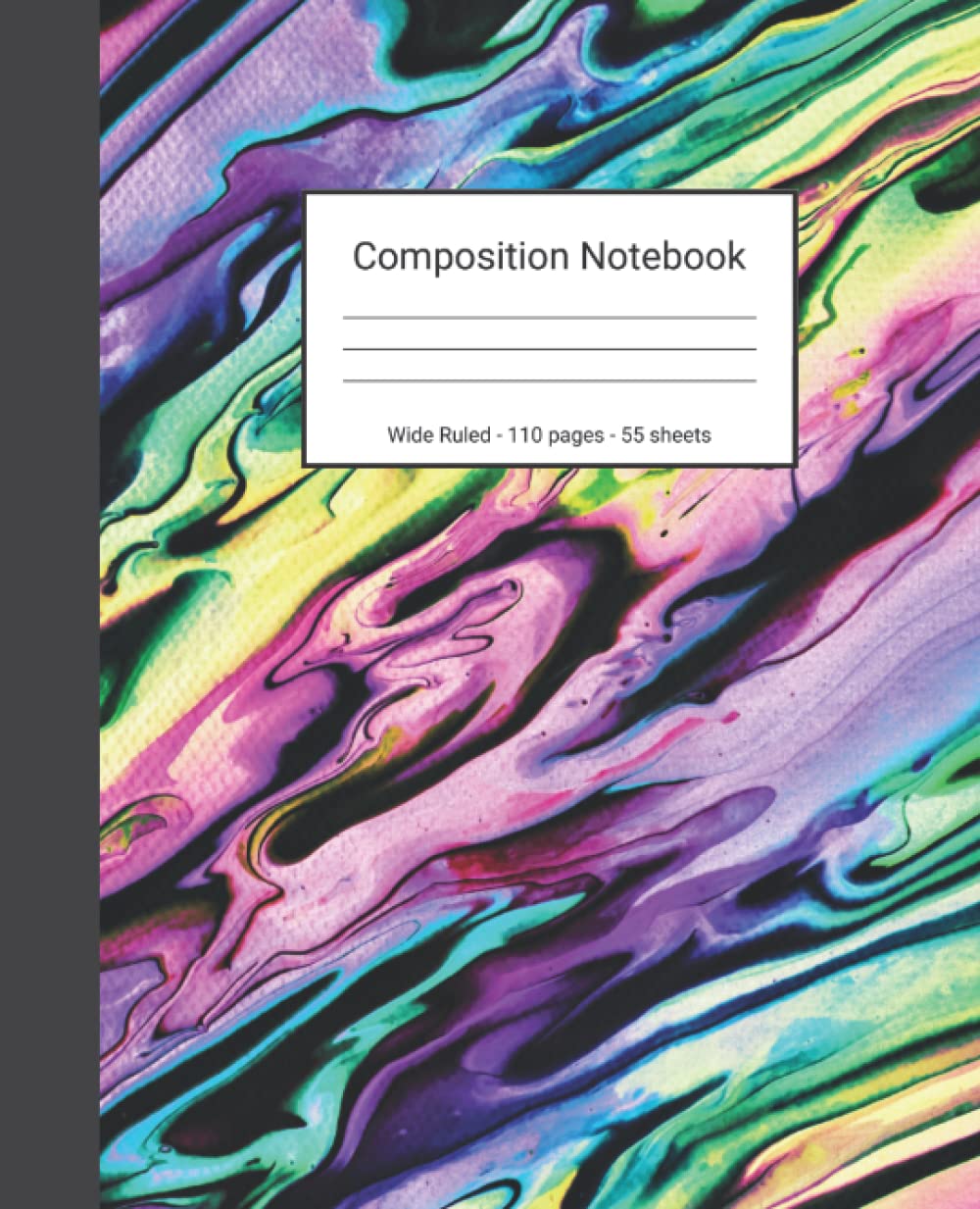 Composition Notebook: Wide Ruled Paper Notebook Journal - Purple Green And Yellow Liquid Art - Blank Wide Lined Workbook baixar livro de graça