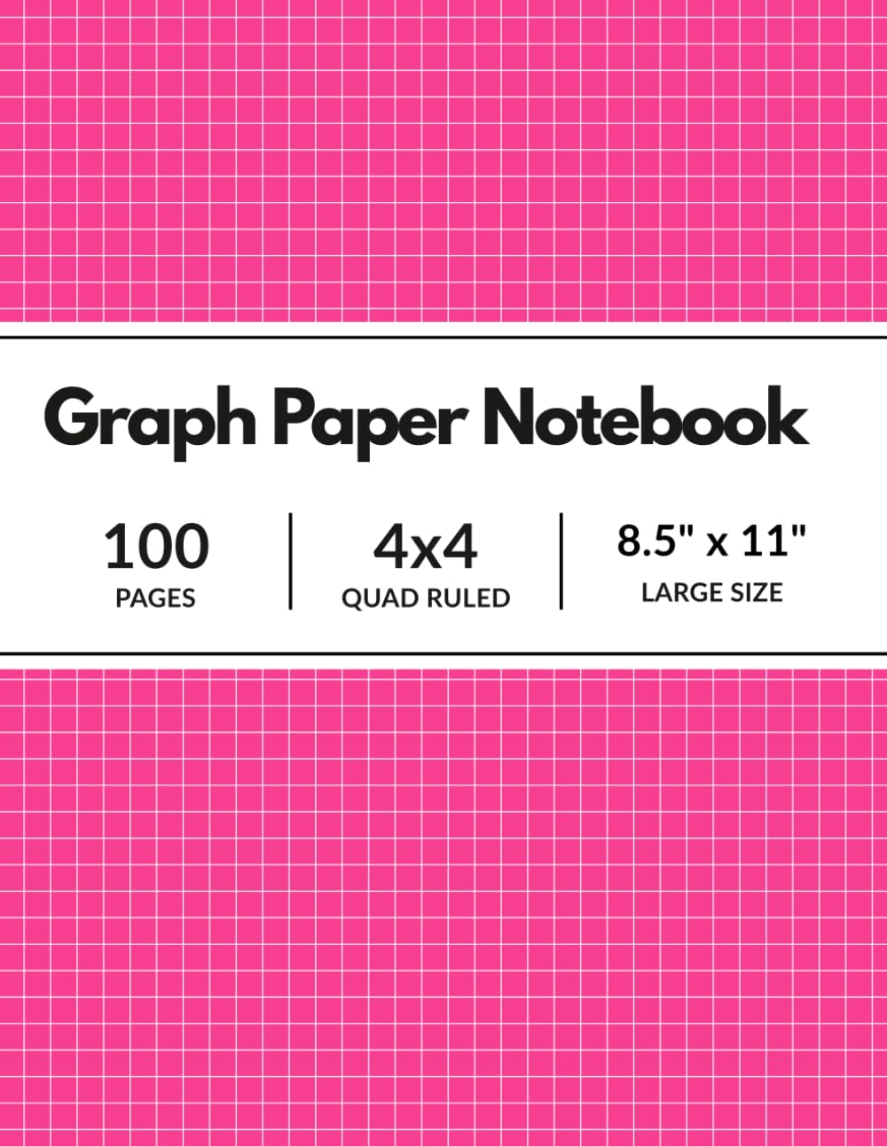 Graph Paper Notebook: Pink Cover Grid Compostion Book for Math, Science, Engineering Students / 4x4 Quad Ruled, 100 Pages, 8.5 x 11 (Large Sheets) baixar o livro de graça