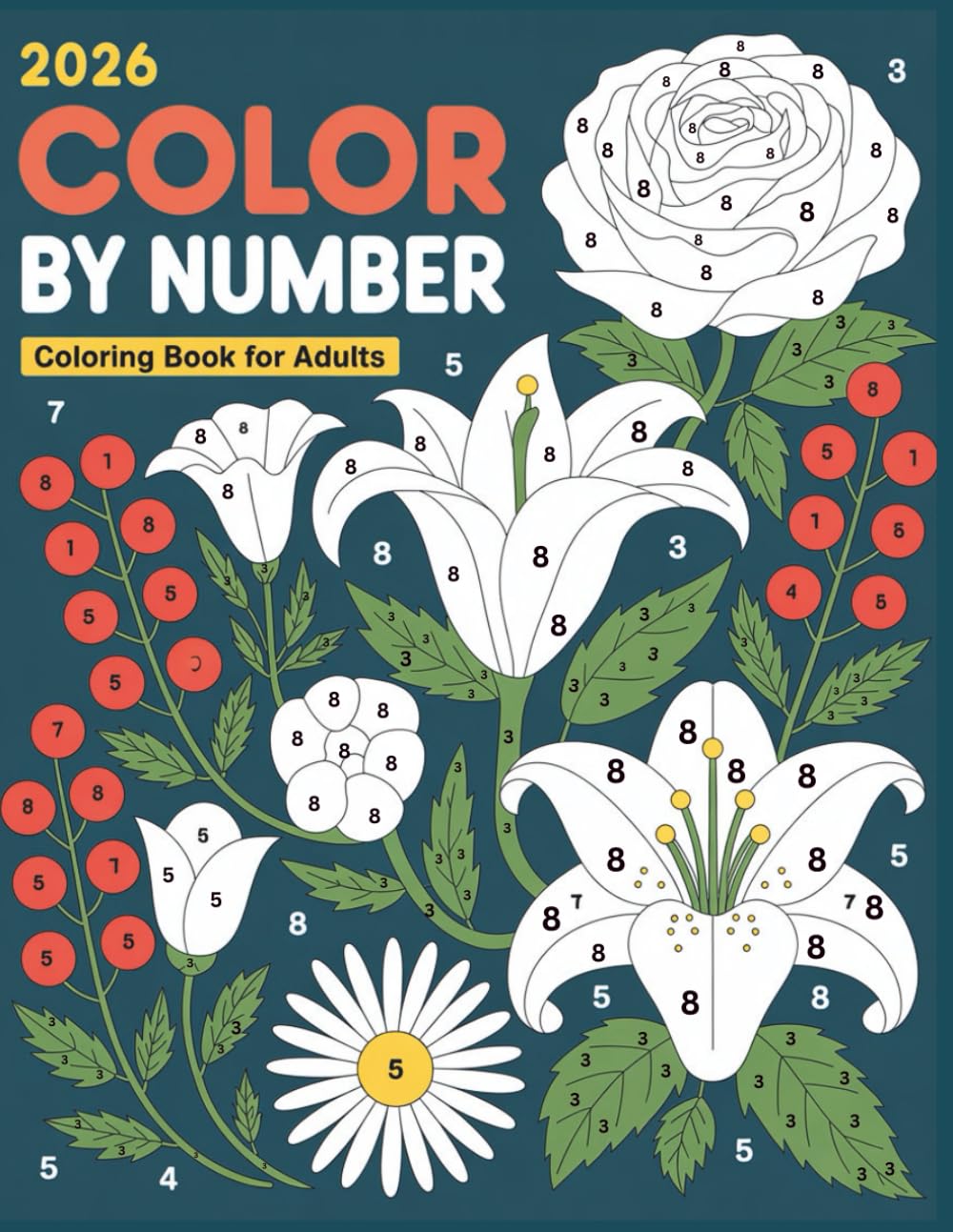 capítulo por capítulo baixar Color By Number Adults Coloring Book: Easy and Enjoyable Coloring by Numbers for Adults with Flowers, Animals, and Nature Patterns