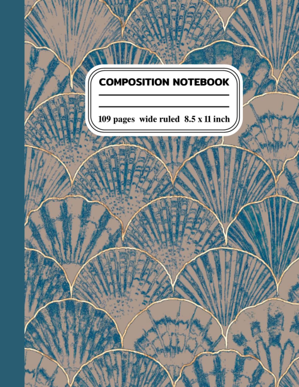 ler totalmente Composition Notebook Wide Ruled: Cute Scallop Shell Pattern Notebook for School & College & Office, Work, 109 Pages, 8.5" x 11"