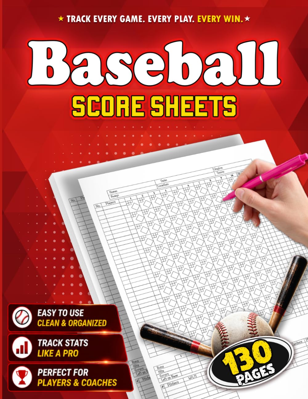 Baseball Score Sheets: 130 Page Baseball Scorebook & Scorecard Pad | Easy Scoring for Coaches, Players & Fans | Large 8.5 x 11 Inch Format baixar livro de graça