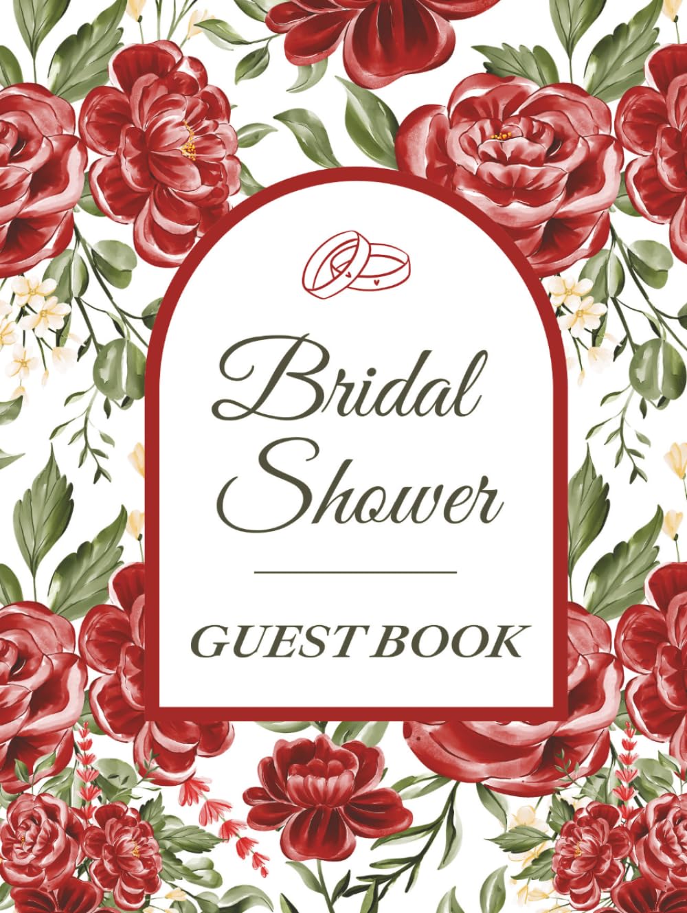 capítulo por capítulo baixar Bridal Shower Guest Book: Elegant Red Floral Hardcover Memory Keepsake Journal for Guests to Sign In and Record Marriage Advice, Wedding Wishes,... & Photo Pages to Celebrate New Bride to Be