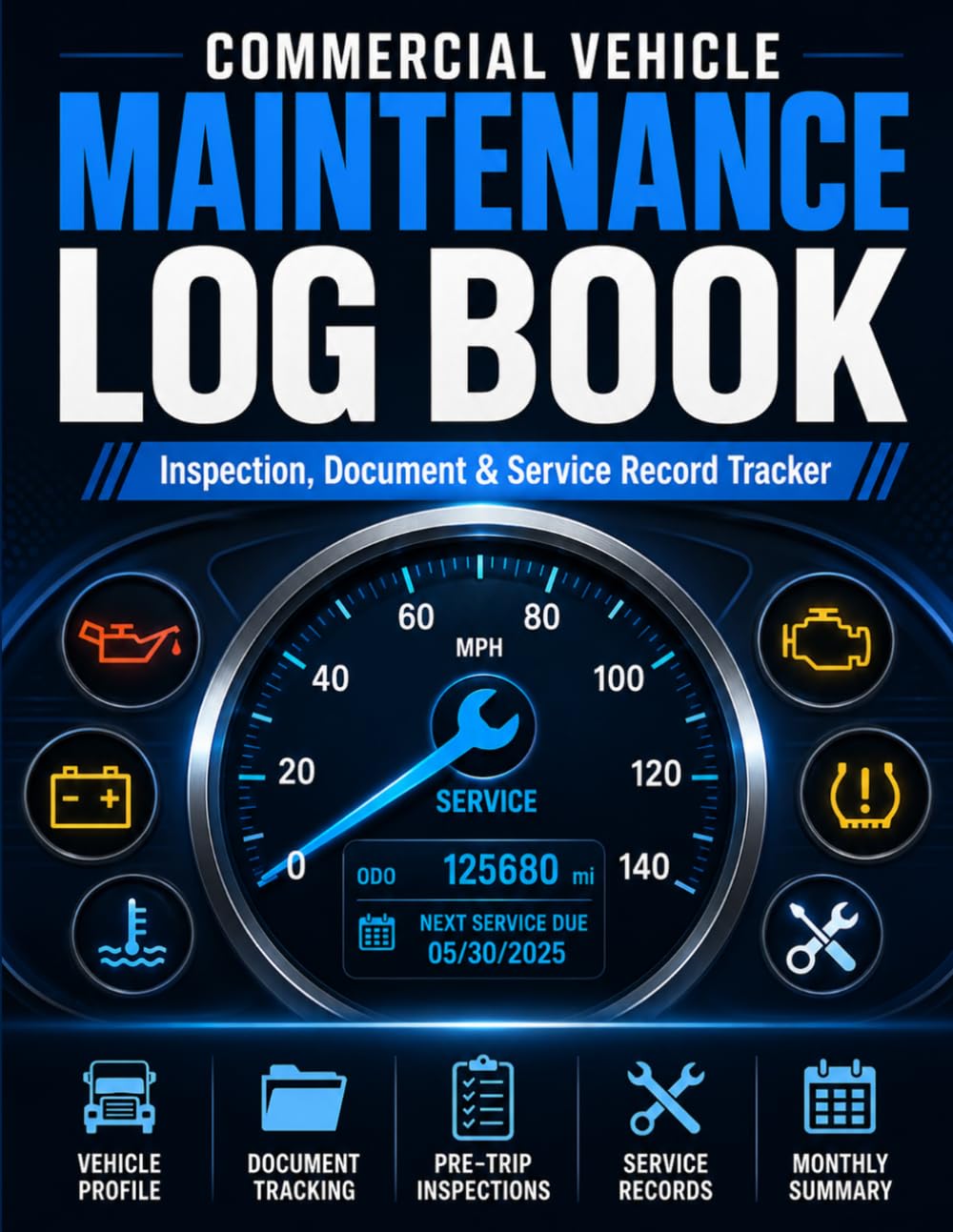 Commercial Vehicle Maintenance Log Book: Inspection and maintenance recordkeeping inspection system with defect reports, repair records, fuel and... drivers, owner operators, and fleet managers baixar o livro de graça