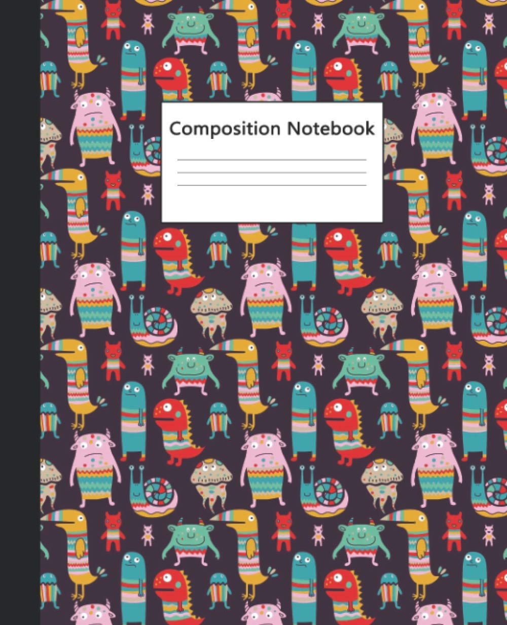 Composition Notebook: Wide Ruled Paper Notebook - Funny Cartoon Monsters - Blank Wide Lined Composition Workbook for Teens, Kids, Students and Girls baixar livro de graça