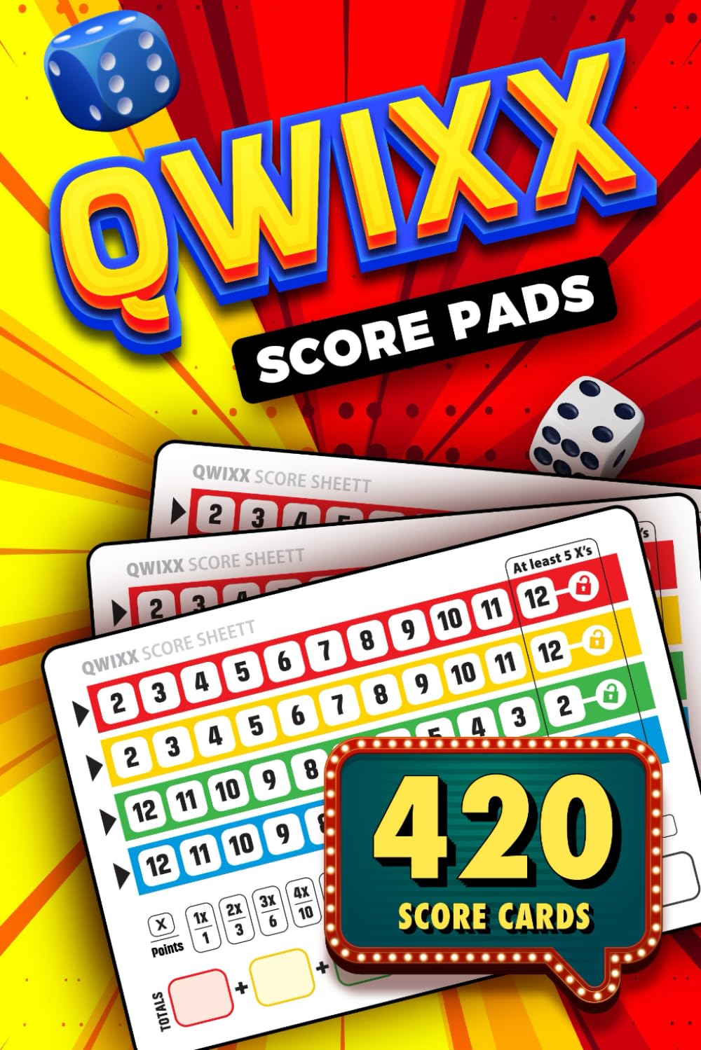 capítulo por capítulo baixar Qwixx Score Pads: 420 Small Colored Sheets For Quixx Board Game Lovers