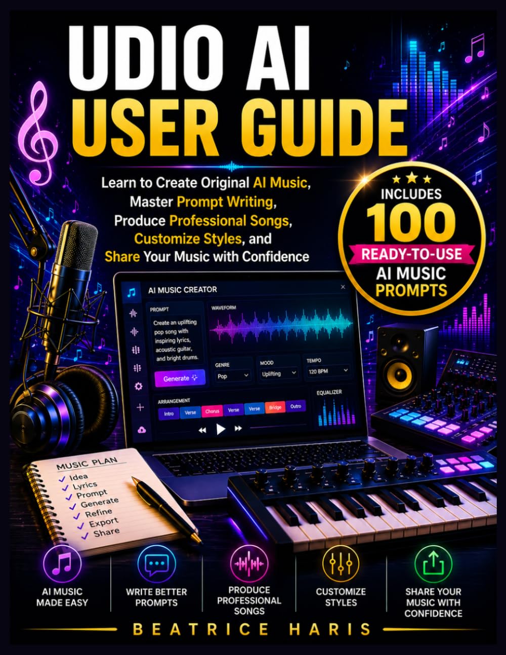 ler totalmente Udio AI User Guide: Learn to Create Original AI Music, Master Prompt Writing, Produce Professional Songs, Customize Styles, and Share Your Music with Confidence