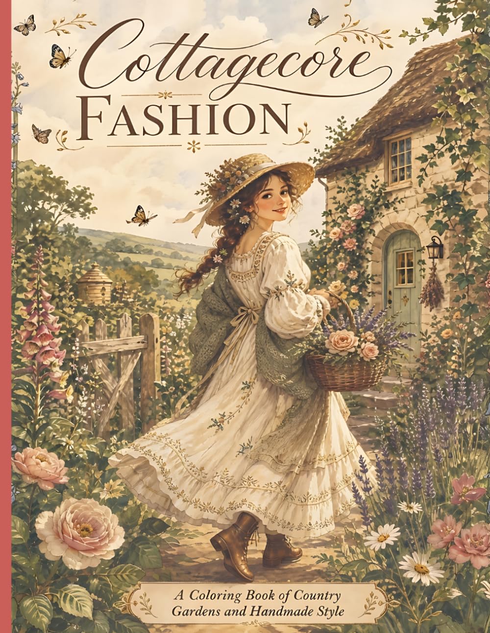 ler totalmente Cottagecore Fashion Coloring Book for Teens and Adults: Prairie Dresses, Designs, Floral Pinafores & Wildflower Crowns. Prefect Gift For Girls, Women & Seniors