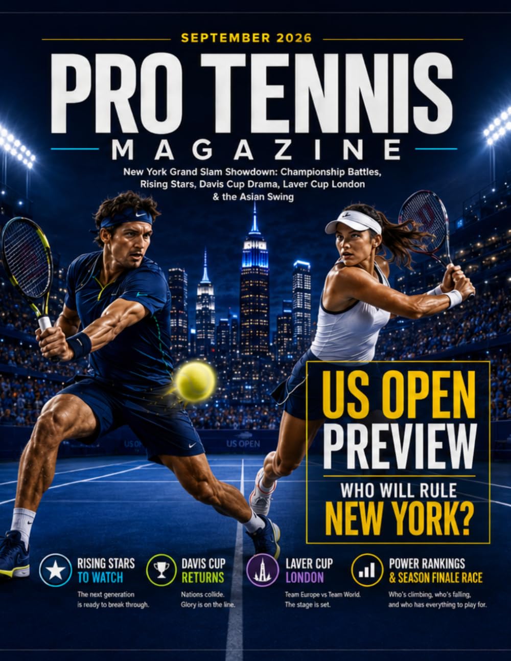 ler totalmente PRO TENNIS MAGAZINE SEPTEMBER 2026: New York Grand Slam Showdown: Championship Battles, Rising Stars, Davis Cup Drama, Laver Cup London & the Asian Swing