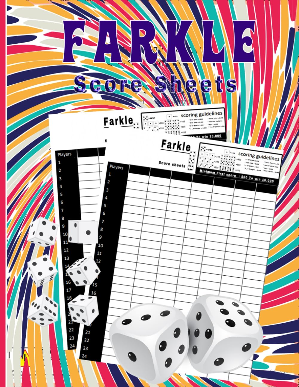 Farkle score sheets: Game score keeping pad large print 8.5*11 inches. baixar livro de graça