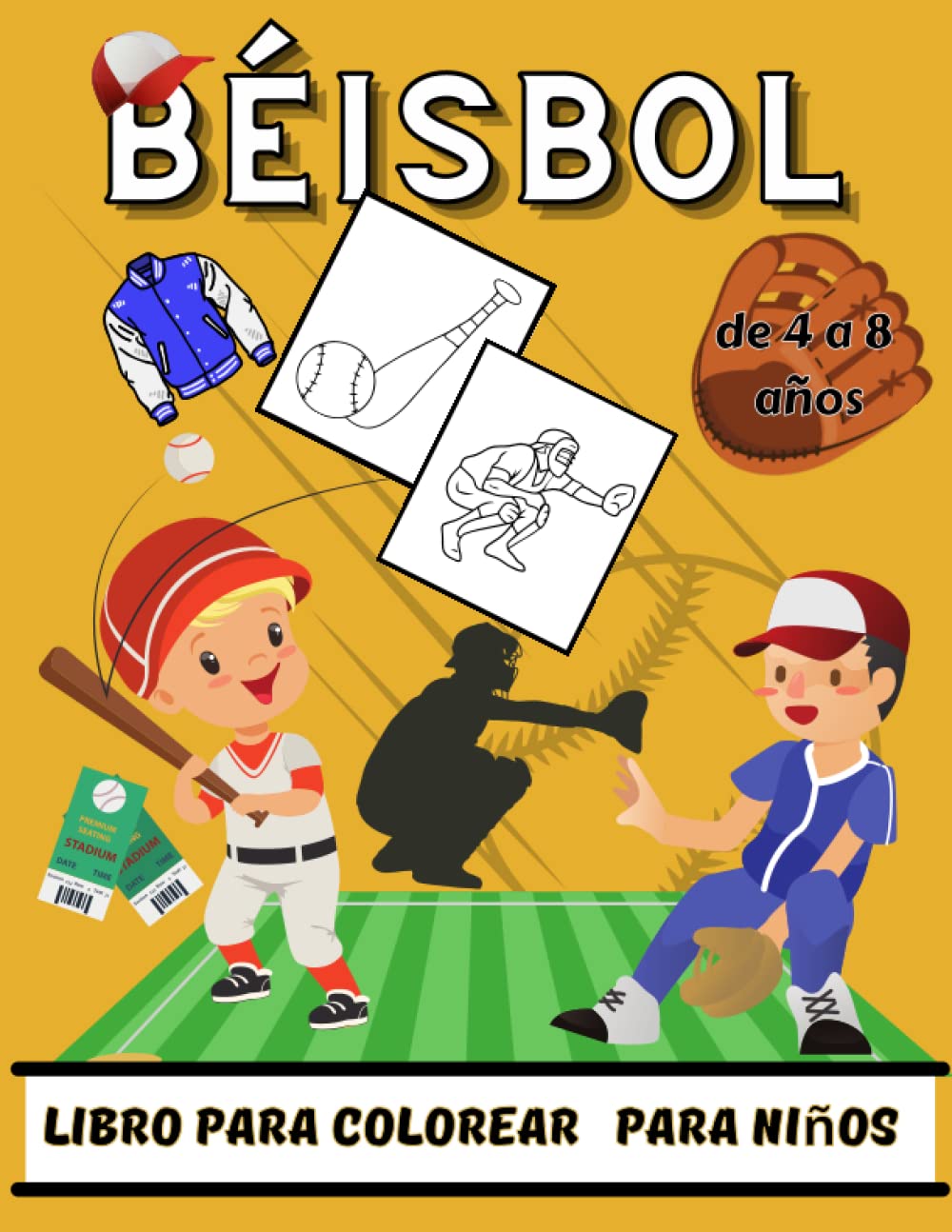 Béisbol Libro para colorear para niños de 4 a 8 años: Alivio del estrés y relajación diseños de ilustración de béisbol para niños y adultos y todos los amantes del béisbol baixar livro de graça
