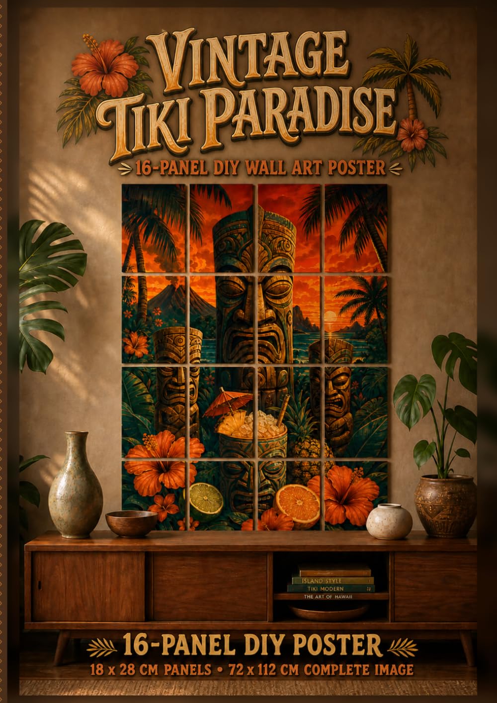 Vintage Tiki Paradise: 16-Panel DIY Wall Art Poster baixar livro de graça