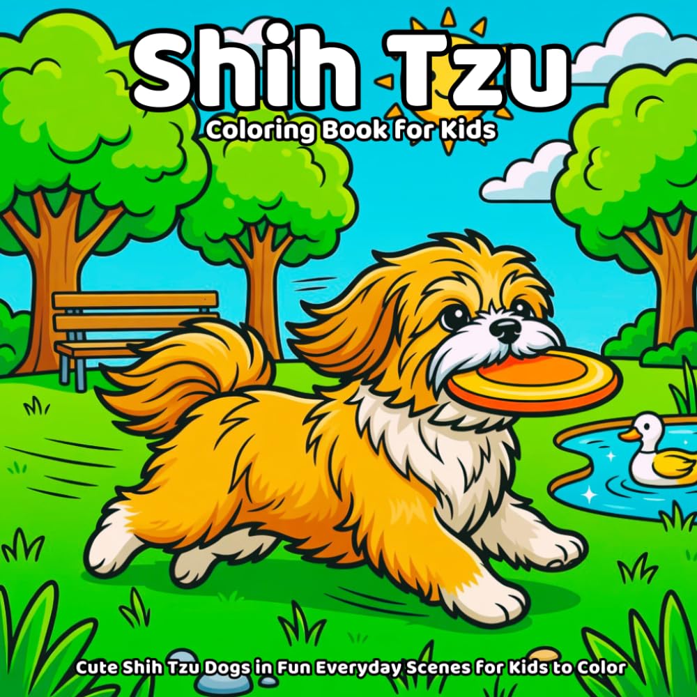 ler totalmente Shih Tzu Coloring Book: Cute Shih Tzu Dogs in Fun Everyday Scenes for Kids to Color