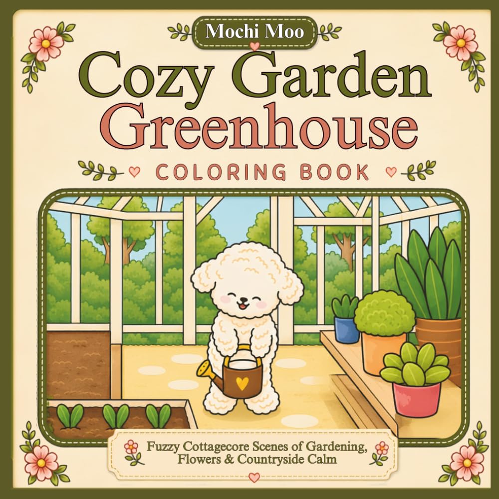 Cozy Garden Greenhouse: Easy & Cute Cottagecore Gardening Coloring Book With Plants, Flowers, and Fuzzy Animal Pals for Adults and Teens (The Cozy Garden Series) baixar o livro de graça
