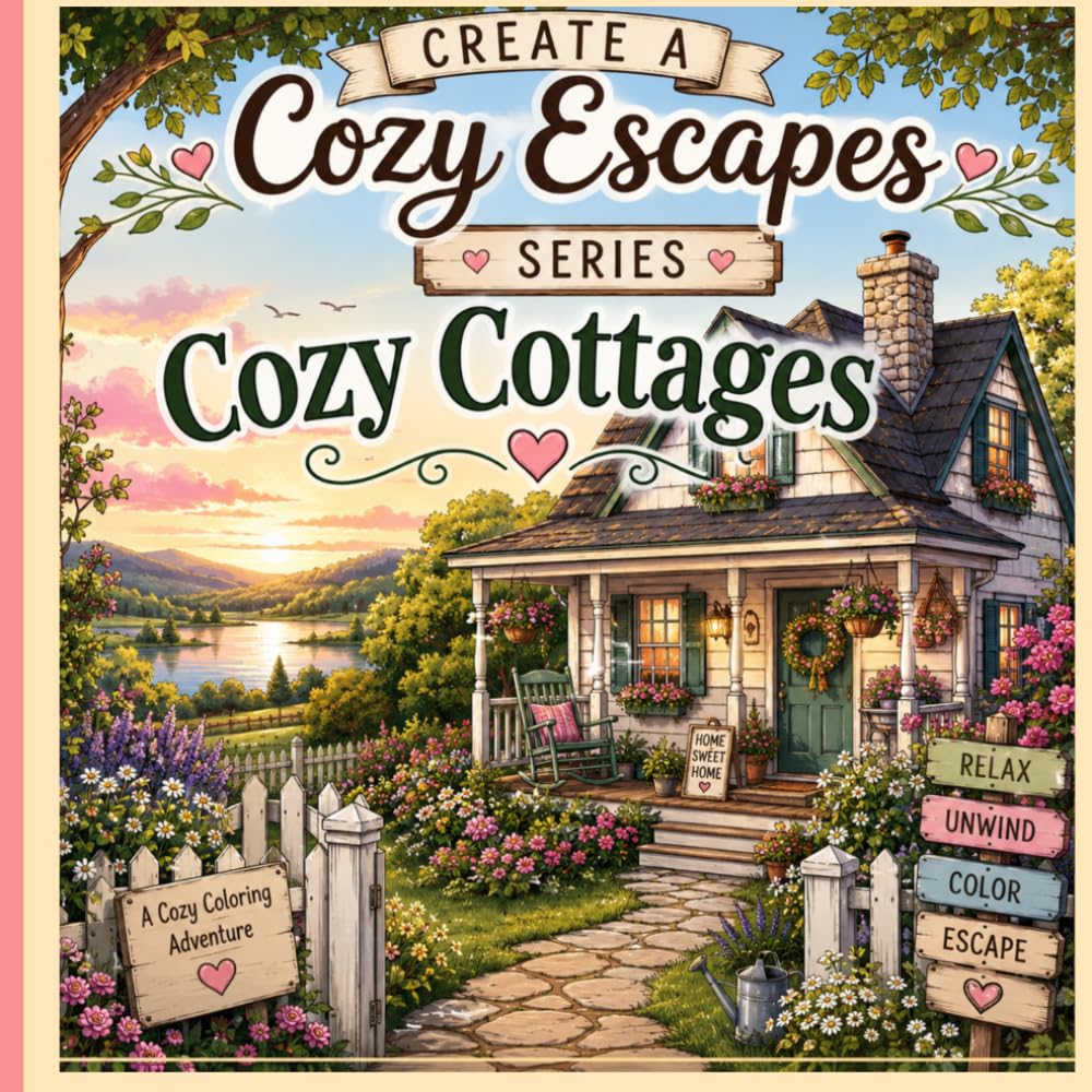 Cozy Cottages: Escape to Charming Cottages, Rustic Homes, Garden Paths, and Peaceful Landscapes baixar livro de graça