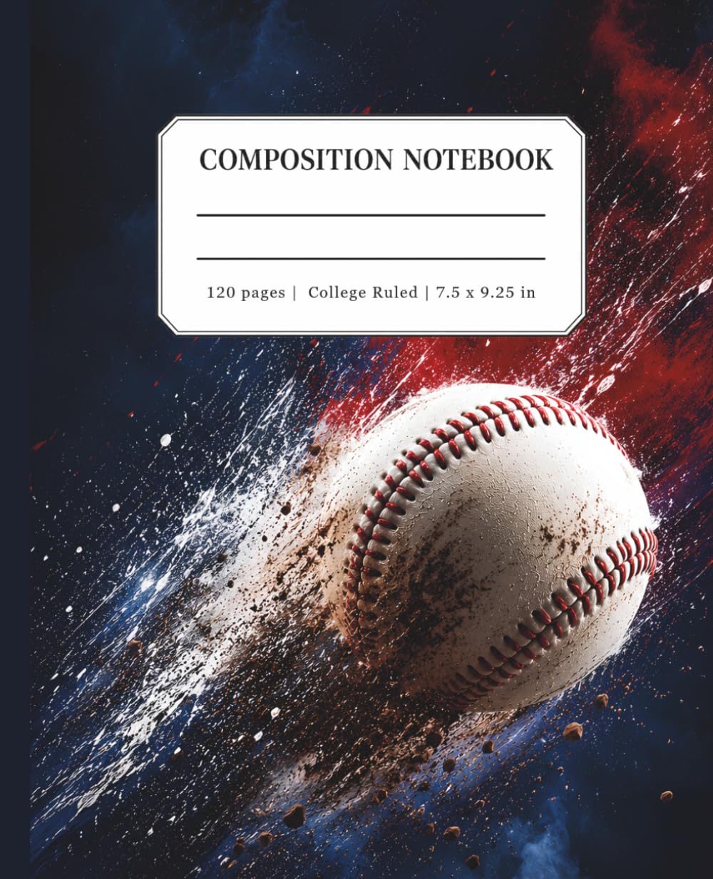 ler totalmente Baseball Composition Notebook College Ruled: Red White Blue Sports Journal for School, Practice, Players & Fans