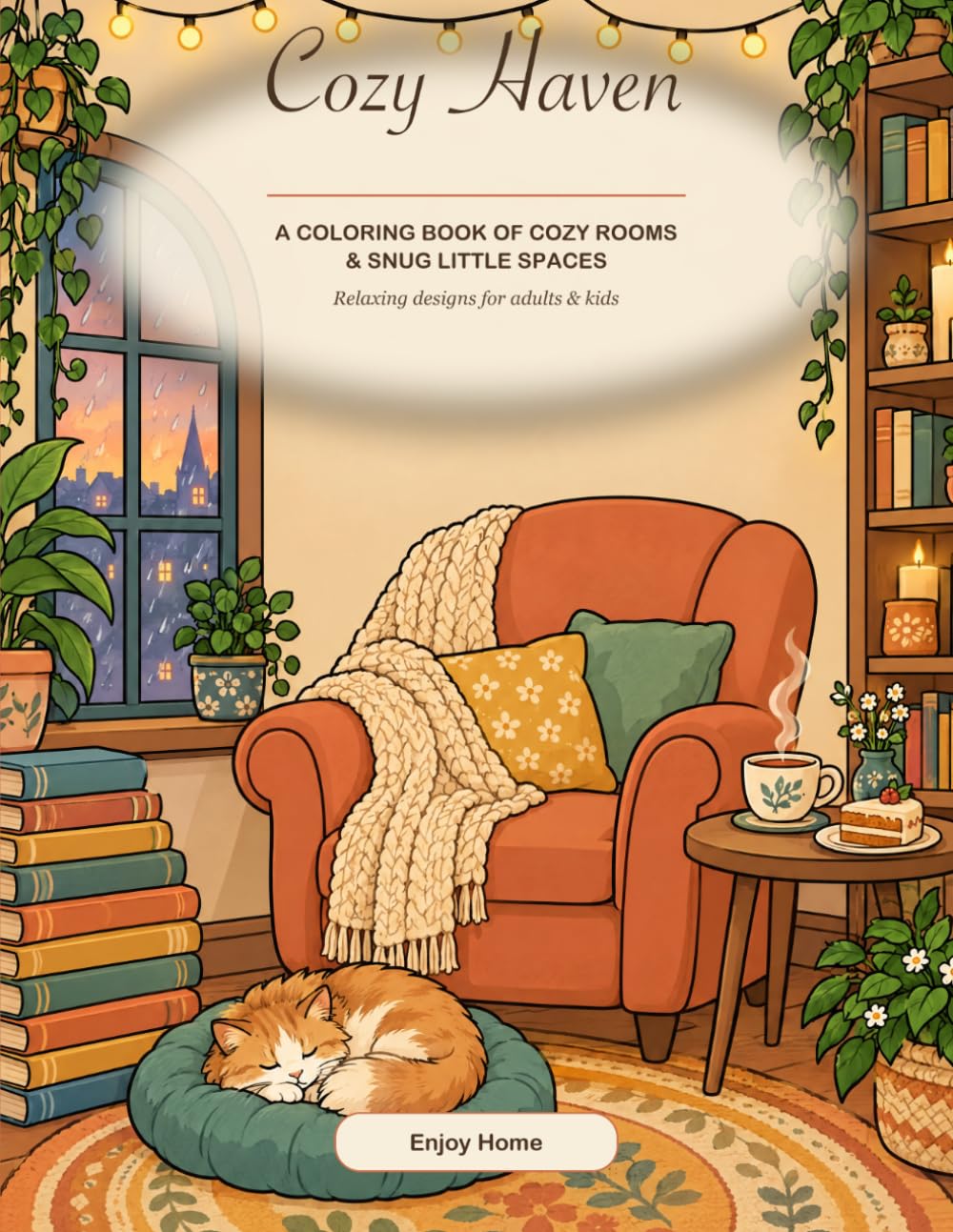 capítulo por capítulo baixar Cozy Haven: A Coloring Book of Cozy Rooms & Snug Little Spaces. Relaxing Designs for Adults & Kids