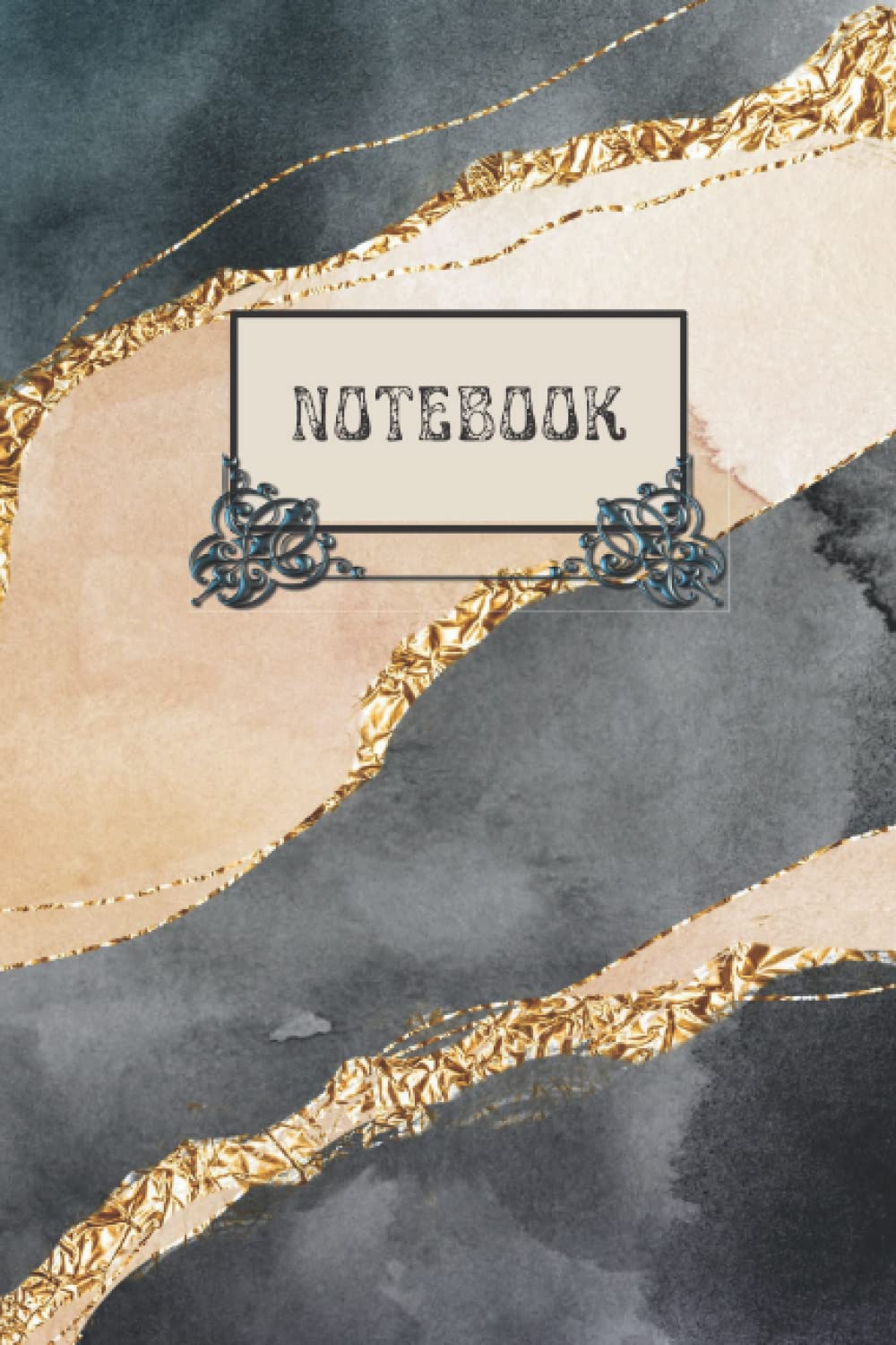 ler totalmente Notebook.: Retro Styled Colorful Blank Lined Notebook French Touch Golden Black Nude Marbled.
