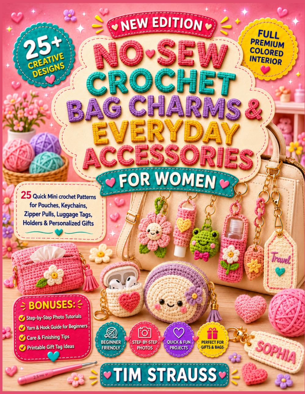 ler totalmente NO-SEW CROCHET BAG CHARMS & EVERYDAY ACCESSORIES FOR WOMEN: 25 Quick Mini Crochet Patterns for Pouches, Keychains, Zipper Pulls, Luggage Tags, Holders & Personalized Gifts