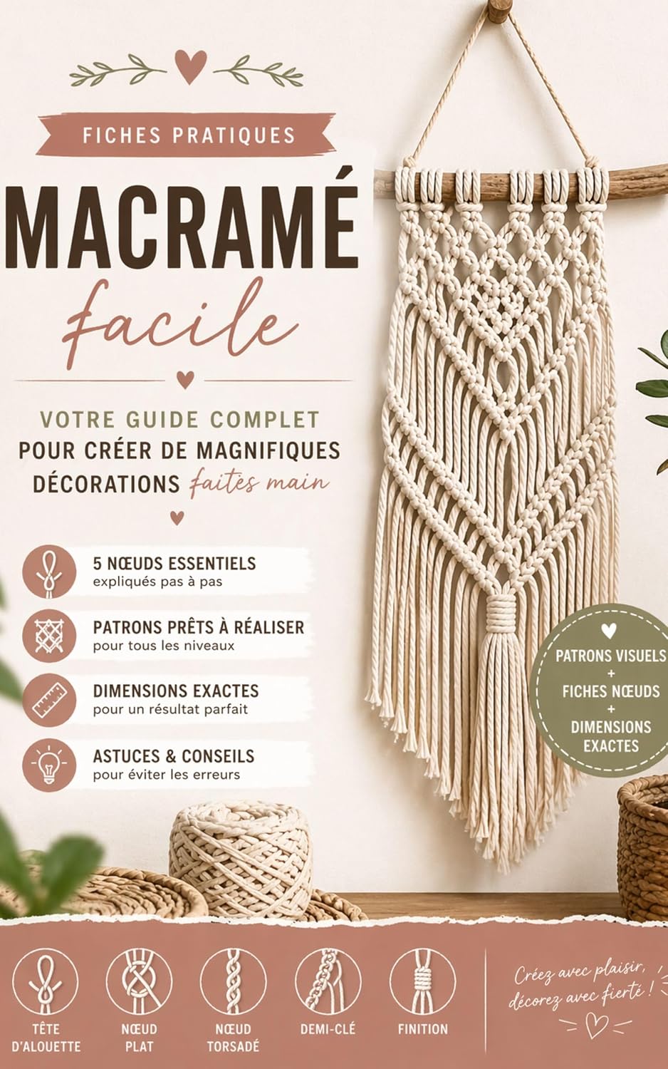 Macramé facile: guide débutant pas à pas pour créer sans erreur: Apprends le macramé facilement, même si tu débutes (Atelier de Sandra – Guides Créatifs) (French Edition) baixar livro de graça