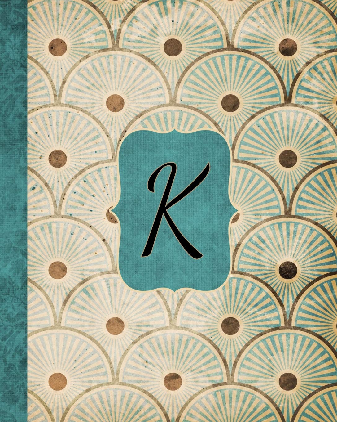 K: Antique Aqua Pattern Journal, Monogram Initial Letter K, Gratitude Interior Pages baixar o livro de graça