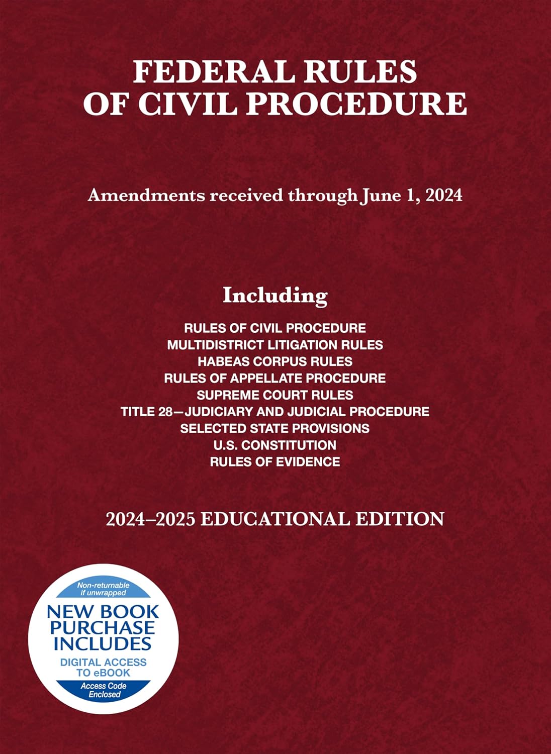 Federal Rules of Civil Procedure, Educational Edition, 2024-2025 baixar o livro de graça