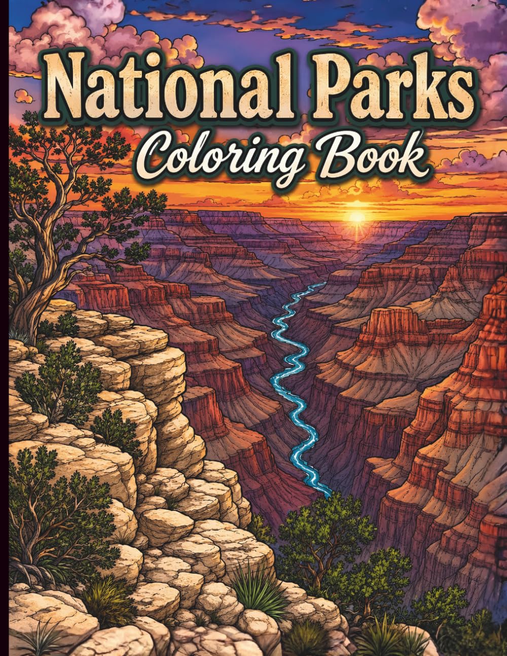 ler totalmente National Parks Coloring Book for Adults: 50 Detailed Landscape Coloring Pages Featuring America's Most Scenic Parks, Wildlife & Nature