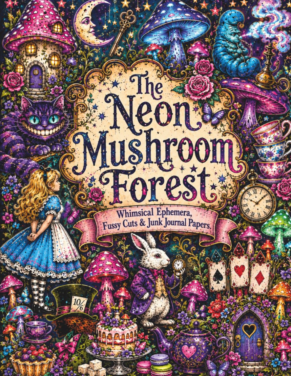 The Neon Mushroom Forest: Whimsical Ephemera, Fussy Cuts & Junk Journal Papers for Scrapbooking, Collage, Paper Crafts & Creative Journaling baixar livro de graça