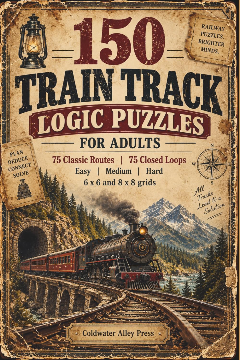 150 TRAIN TRACK LOGIC PUZZLES for adults: 75 Classic Routes | 75 Closed Loops Easy | Medium | Hard 6 x 6 and 8 x 8 grids baixar o livro de graça