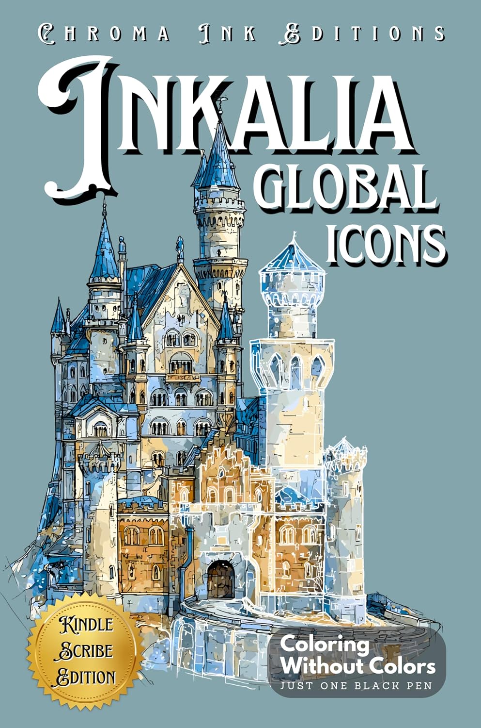 Inkalia: Global Icons – Reverse Ink Tracing Coloring Book for Adults & Teens: Trace 37 World Landmarks Using Just Your Kindle Scribe Pen (Kindle Scribe... Trace, Travel & Share) (English Edition) baixar livro de graça
