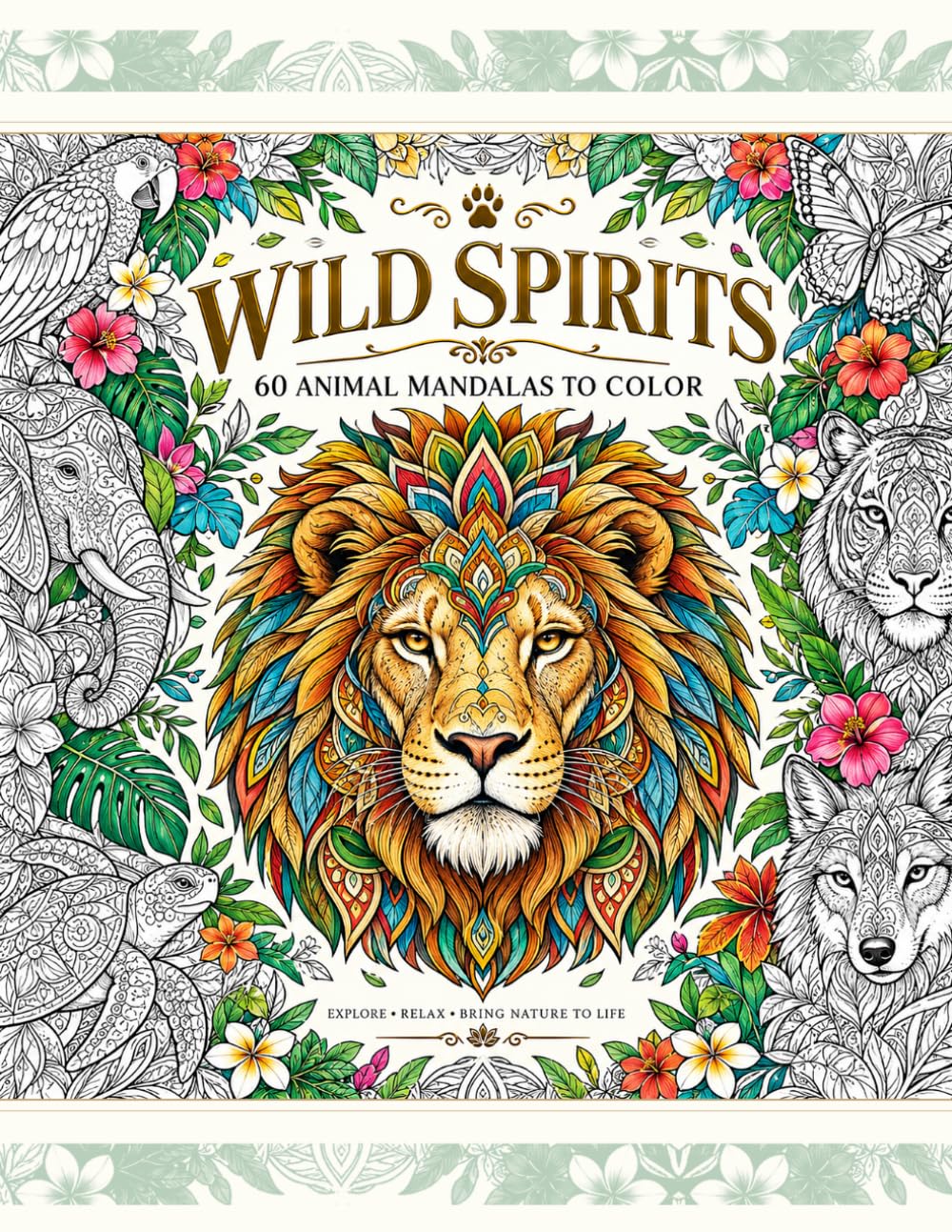 ler totalmente WILD SPIRITS: Animal Mandalas to Color (Portuguese Edition)