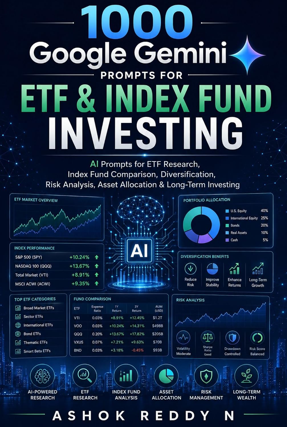 1000 Google Gemini Prompts for ETF & Index Fund Investing: AI Prompts for ETF Research, Index Fund Comparison, Diversification, Risk Analysis, Asset Allocation & Long-Term Investing (English Edition) baixar o livro de graça