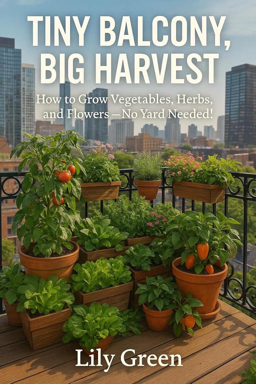ler totalmente TINY BALCONY, BIG HARVEST: How to Grow Vegetables, Herbs, and Flowers — No Yard Needed! (English Edition)